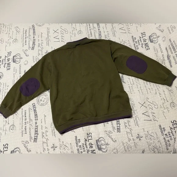 Mickey Mouse & Co “Genuine Garment” Sweatshirt Olive Green/Purple Large Preowned - Picture 4 of 7